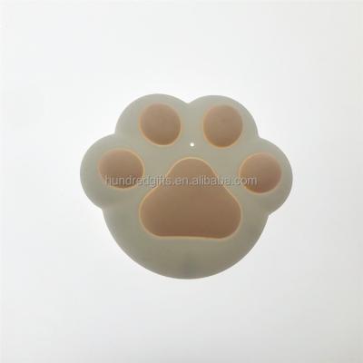 China 2020 Viable New Design Silicone Cartoon Cat Paw Cup Cover With Straw Hole for sale