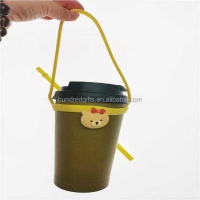 China Sustainable Silicone Cup Match Silicone Coffee Carrier With Handle Link for sale