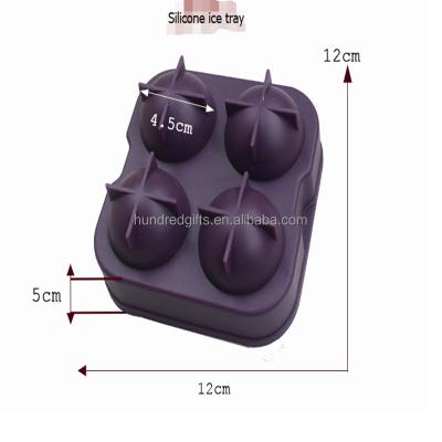 China Samfei Approved Viable Food Grade Silicone Ice Ball Mold 2.5 Inch Sphere Ice Cream Molds for sale