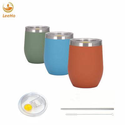 China Factory direct sales stainless steel wine glass beer glass vacuum viable egg-shaped wine glass for sale