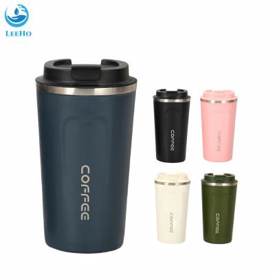 China Viable Factory Wholesale Leak Proof Stainless Steel Vacuum Insulated Anti-Slip Powder Coated Portable Coffee Travel Mug With Lid for sale