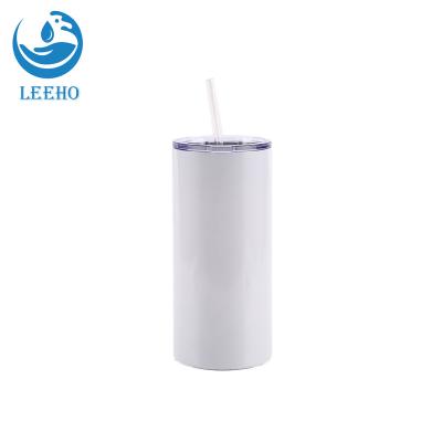 China Wholesale Vacuum Viable 30 oz White Stainless Steel Sublimation Tumbler Straight Cups With Empty Straws for sale