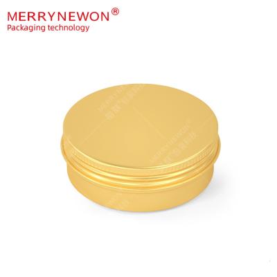 China Cosmetic Aluminum Gold Tin Cans With Tight Packaging Screw Cap Container Eco-friendly Durable Aluminum Cream Jar 60ml 60g 2oz for sale