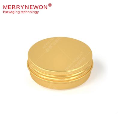 China Cosmetic Metal Aluminum Jars Container With Lid Lip Balm Wax Soap Round Gold Non Rust Portable Aluminum Tin Cans 1oz 30ml 30g for sale