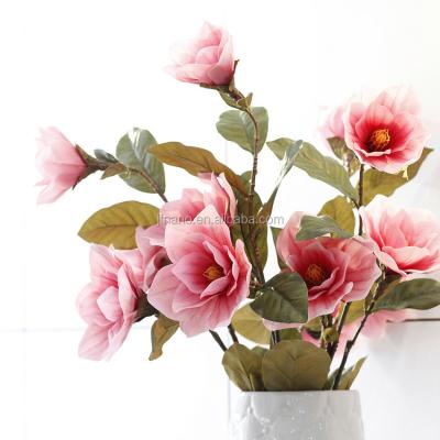 China Smell Like A Real Blossom Magnolia Decorative Artificial Table Flowers Rubber Real Touch Home& Wedding Decorative Flowers And Garlands JFZH-0076 Multicolor for sale