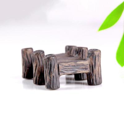 China China Micro Landscape Resin Handwork Ornaments DIY Landscape Decoration Wooden Bridge Retro Potted Decoration for sale