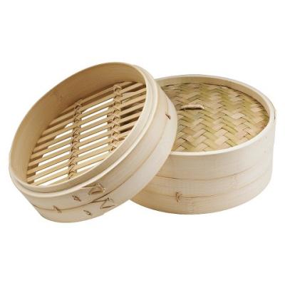 China Eco Friendly Bamboo Steamer 10Inch 2tier Sustainable Reusable Food Steamer for sale