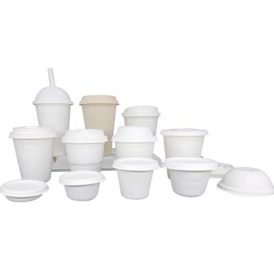 China Kids Safety 100% Disposable Biodegradable Sugar Cane Cold Cups With Lid for sale