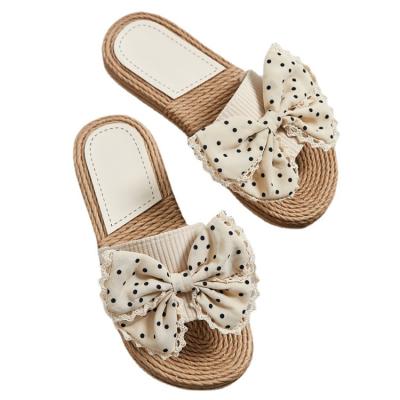 China Newest Breathable Wholesales Women Slips With Bowknot Slipper Sneaker Hot Selling Sandal for sale