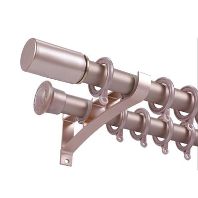 China Wholesale Modern Metal Low Price Aluminum Trim Double Bracket Curtain Rod For Living Room for sale