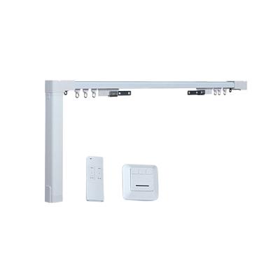 China New Modern Adjustable Electric Retractable Curtain Rail And Accessories Metal Curtain Rod Rail Wall Installation for sale