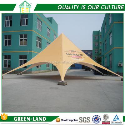 China cheap diameter 16M Single Pole White 500D polyester or PVC star shade canopy tent gazebo awning for sale for sale