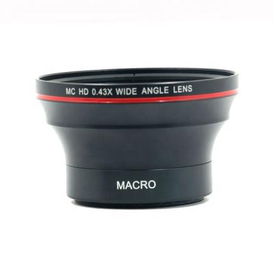 China Aluminum alloy + optical lens MC HD 0.43X wide angle lens, camera lens, attachment wide angle lens for sale