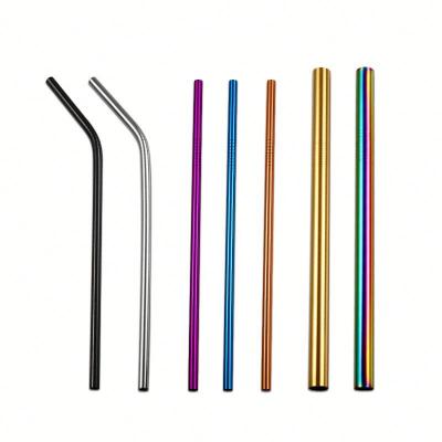 China Sustainable Hot Styles Colored Stainless Steel 12mm Metal Straw , Bent Drinking Straw for sale