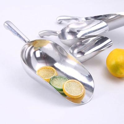 China Alum Candy Food Aluminum Alloy Grain Bar Dry Ice Cube Serving Scoop Shovel Rice Viable Thick Material for sale