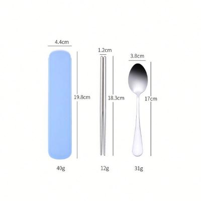 China Sustainable Outdoor Portable Reusable Stainless Steel Travel Camping Cutlery Set With Case for sale