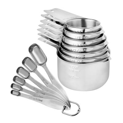 China Bulk Stocked 15ml 1/4 Pcs Buy 13 Metal 304 Stainless Steel Measuring Cup And 1 Cup Digital Scale Cup Set 18/8(304) for sale