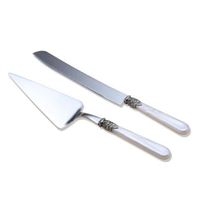 China Cathylin's Viable Hot Selling Silver Stainless Steel Handle Wedding Cake Knife Plastic Acrylic Cake Server Set for sale