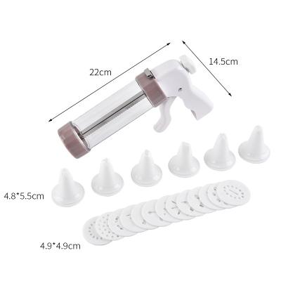 China 430# Cake Decorator Maker Manual Plastic Gun Cookie Press Set and Viable Hand ABS PP Metal Stainless Steel Cookie Press Set for sale