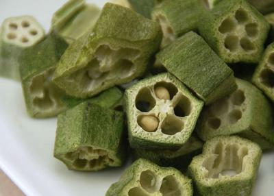 China Green Healthy Freeze Dried Vegetables Bulk Okra Segments for Side Dishes for sale