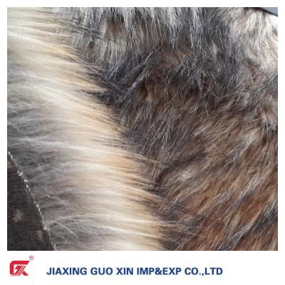 China Shrink-resistant long hair jaquard plush toys garment fabric /long fur fabric / short hair for sale