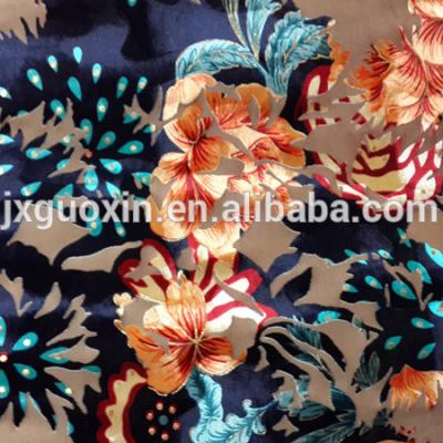 China Shrink-resistant embossed stretch velvet fabric, for fashion clothes, lady's dress, skirt, underwear, home textile for sale