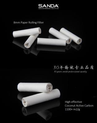 China 6mm/7mm/8mm tobacco filter with ceramic and charcoal for pre-roll cone SD-20 filter for sale