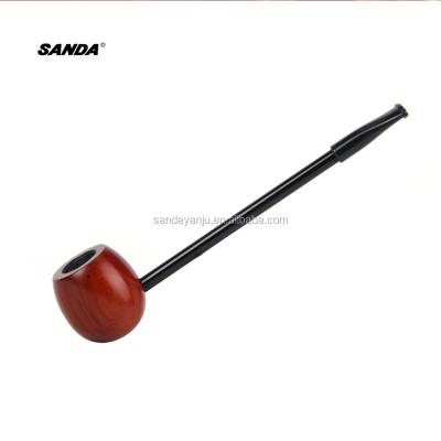 China SANDA/SANDA Wood Tobacco Pipe Hand-carved Genuine Wood Pipe Popeye Straight Gift Box SD-570 for sale