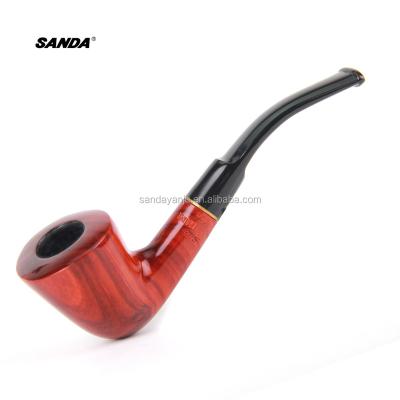 China SANDA/SANDA Wooden Tobacco Pipe Hand-carved Pipe Import Wooden Rosewood Curved Gift Box Genuine SD-566B for sale