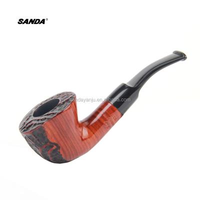 China SANDA/SANDA Wooden Tobacco Pipe Hand-carved Pipe Import Wooden Rosewood Curved Gift Box Genuine SD-533 for sale