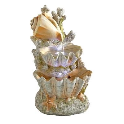 China Colorful Europe Resin Seashell Fountain For Indoor Home Decor for sale