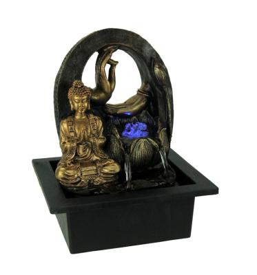 China Europe Indian Buddha Resin Opens Decorative Indoor Feng Shui Fountain Water Fountain Furniture Desktop Gifts for sale