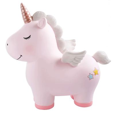 China Europe Lovely Rainbow Unicorn Piggy Bank for Girls Unicorn Piggy Bank Money Banks Coin Banks Toys Kid Girls Resin Unicorn Gifts for Girls for sale