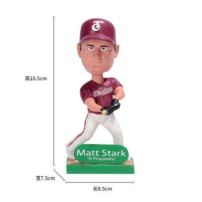 China Wholesale Custom Baseball Player Figurine Star Europe Resin Bobbleheads For Souvenir for sale