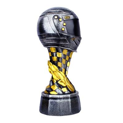 China Europe Custom Resin Encasing Helmet Statue For Desktop Decoration for sale