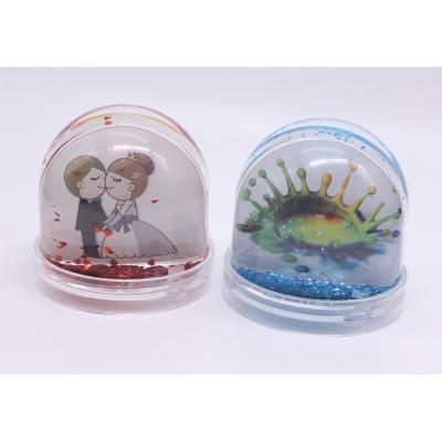 China Europe PVC Watering Clear Glass Insert Snow Globe Photo Frame For Home Decor for sale