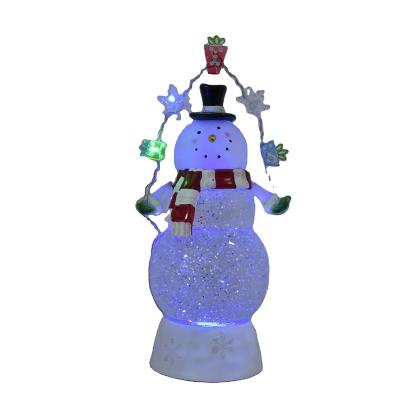 China Wholesale Plastic Europe Snowman Oil Christmas Snow Globe With Lantern for sale