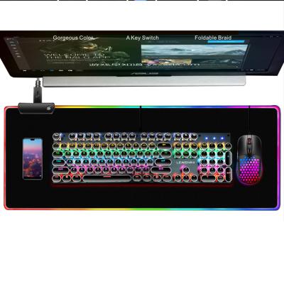 China Hot Selling Mouse Mat Logo Custom Large Size Office Gaming LED Protective Luminous Mouse Factory RGB Radiation Protection Anti-Silp For Notebook Laptop Computer for sale