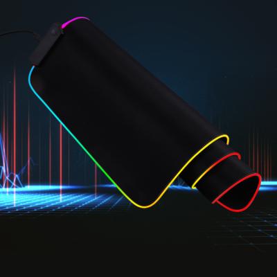 China PASSIONATE Oversized Glowing Soft Mouse Pad Big Black 7 Modes RGB LED Gaming Mousepad for sale