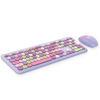 China For Girls Punk Wireless Home Office Color Keyboard and Mouse Wireless Keyboard and Mouse Set for sale