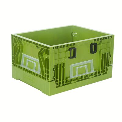 China Other Durable Plastic Folding Mobile Pallet Turnover Box Collapsible Fruit Storage Containers Shipping Box for sale