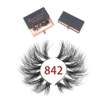 China Wholesale 828-842 sensitive 25mm mink eyelash with mink lahes sellers eyelash book with free eyelash packing box for sale