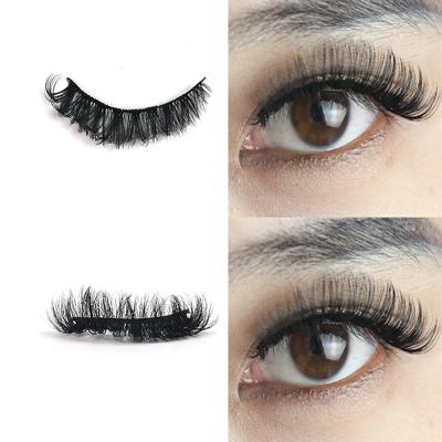 China Delicate False Eyelashes 13mm D C Mink QL05 3d Loop Russian Bulk Eyelash With Custom Lash Box for sale