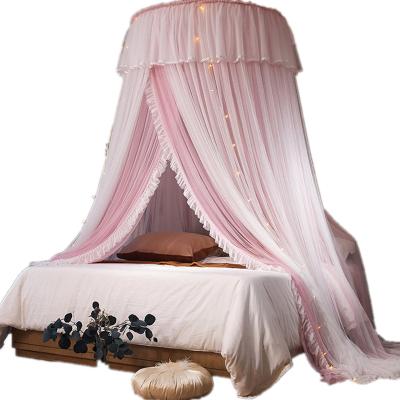 China Folded Mosquito Net Bed Dome Dream Mosquito Net No Installation Princess Wind Ceiling for sale