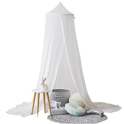 China Folded Tassel Lace Baby Mosquito Net Crib Dome Hanging Mosquito Net for sale