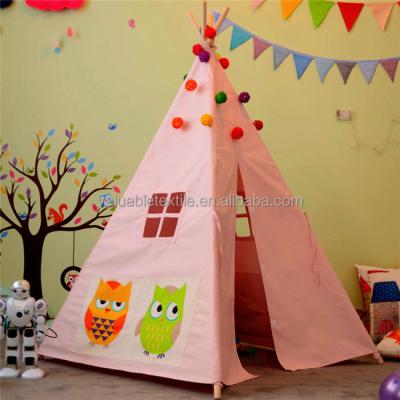 China Soft Comfortable 100% Cotton Indoor Portable Kids Play Canopy Game House Tent for sale