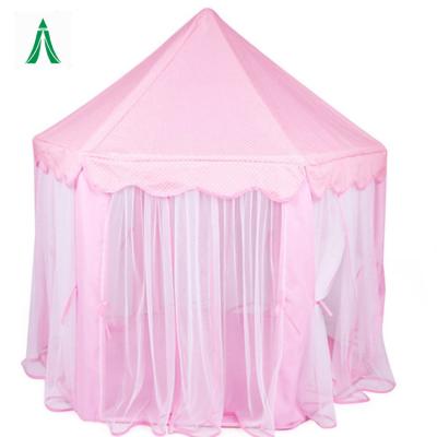 China Soft Cozy Kids Castle Portable Folding Princess Play Room Hexagonal Pink Play Tent For Kids Protected for sale