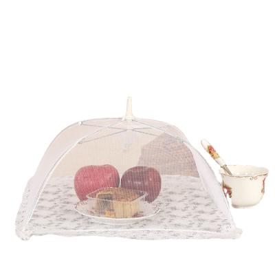 China Viable White Foldable Portable Net Printing Mesh Food Cover With Fly Logo for sale