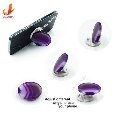 China Adjustable Round Gemstone Gems Crystallize Adjustable Gem Smart Grip Cell Mobile Phone Holders Cell Phone Accessories for sale