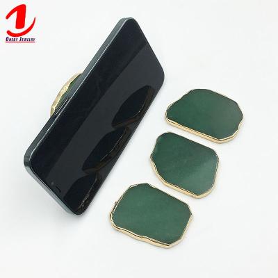 China Aventurine Silicone Universal Mobile Cell Phone Accessories Finger Desk Stand Adjustable Irregular Green Lazy Portable Folding Stand for sale